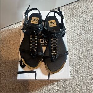 DV by Dolce Vita Black and Gold Sandals